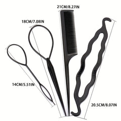 Hair Styling Set Comb Loop Braid Accessories Ponytail Maker Hairpin DIY Tools