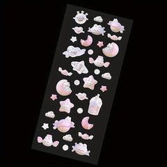 Moon Rabbit 3D Love Heart Star Stickers Set