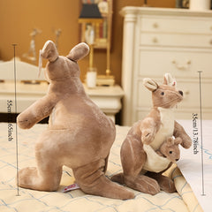 Cute Kangaroo Plush Doll with Expressive Eyes & Heart Shaped Face