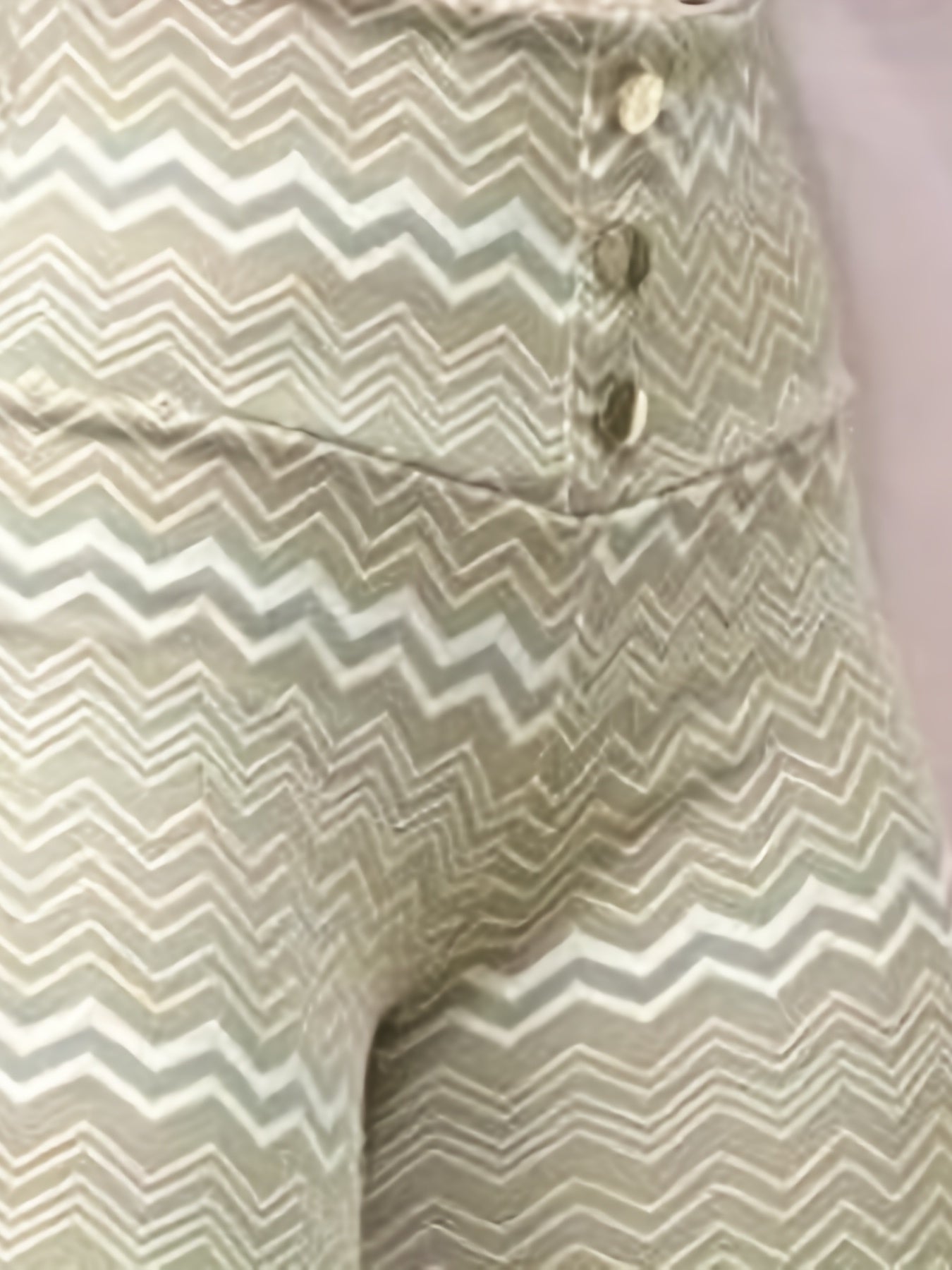  Chevron Print High Rise Flared Leg Trousers