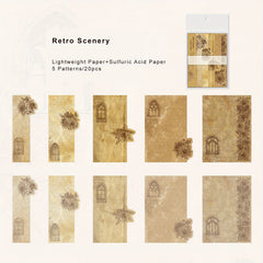 20 Retro Journal Diary Decorative Papers