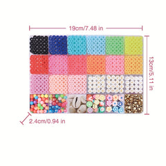 Clay Bead Bracelet Kit - Polymer & Stone Beads, Pendant