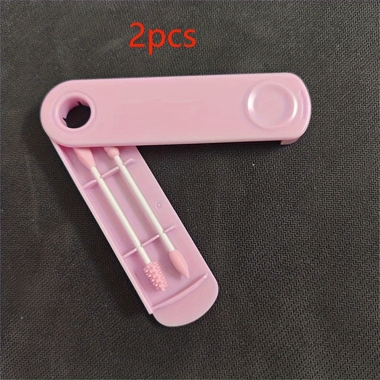 Silicone Cotton Swab Double Tip With Case for Cleaning & Makeup