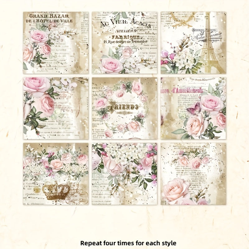 36pcs Flower Garden Series Journal Diary Decoration for Students