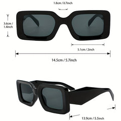 Rectangle Frame Sunglasses Y2K Minimalist Glasses UV400