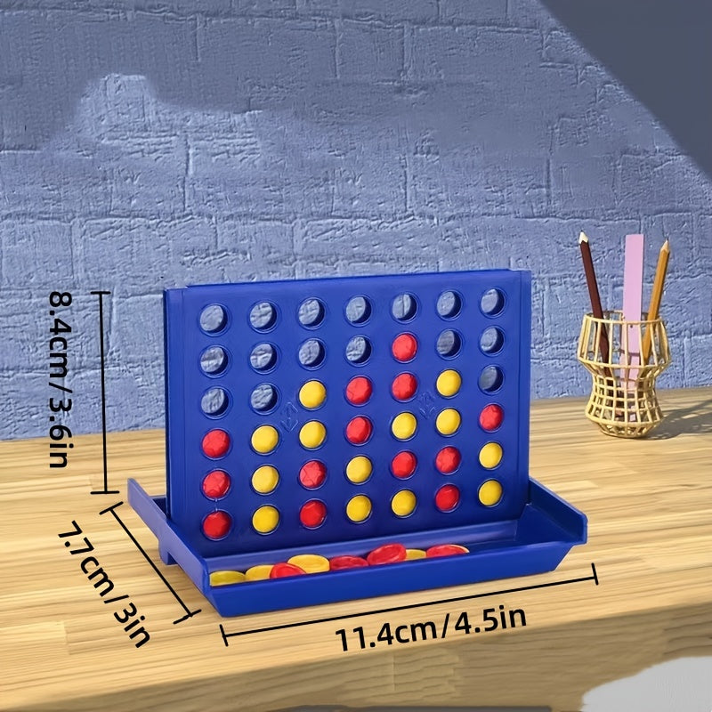 3D Classic 4 In A Row Chess Foldable Board Game Set with Storage Case