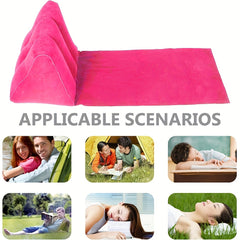 Inflatable Beach Mat Rose Red, Portable Triangle Cushion
