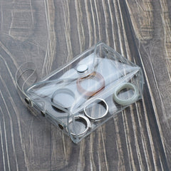 Small Transparent Plastic Snap Coin Purse Multifunctional Wallet
