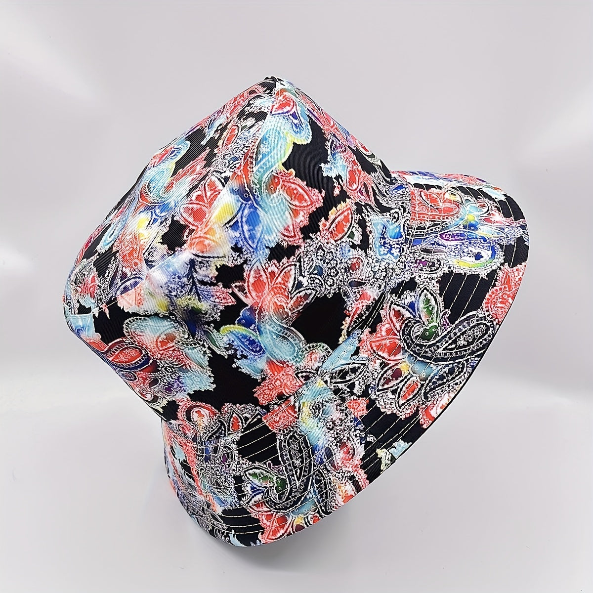 Vintage Paisley Print Bucket Hat Reversible Lightweight Sun Hat for Women Men