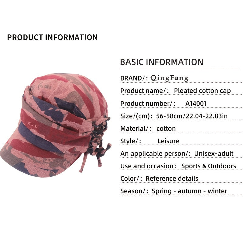 Pink Camouflage Newsboy Hat Short Brim Flat Top Hat