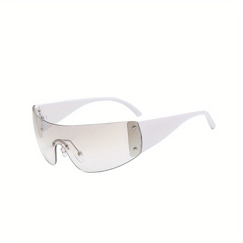 Rimless Y2K Wrap Around Sunglasses UV400