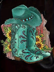 Cowboy Boots Print Sleeveless Tank Top