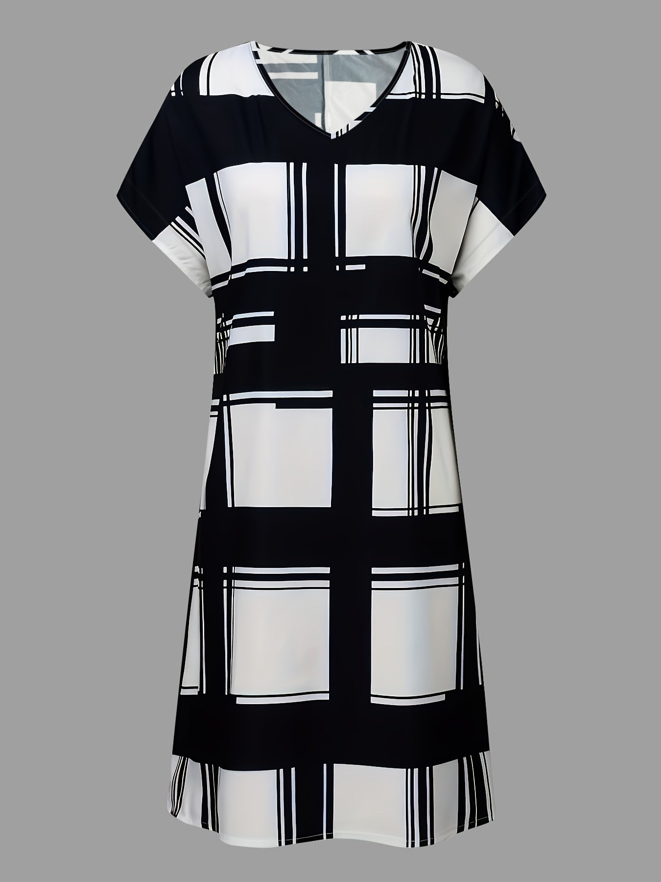  Casual Dress Women's V Neck Midi Dress