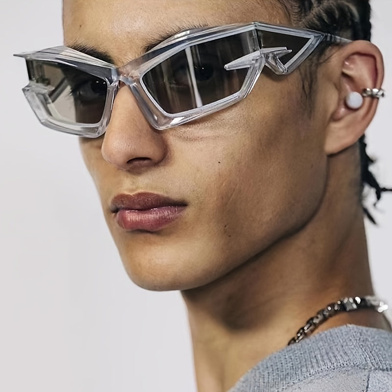 Futuristic Sense Tech Sunglasses Y2K Street Shot Catwalk Opposite Sex