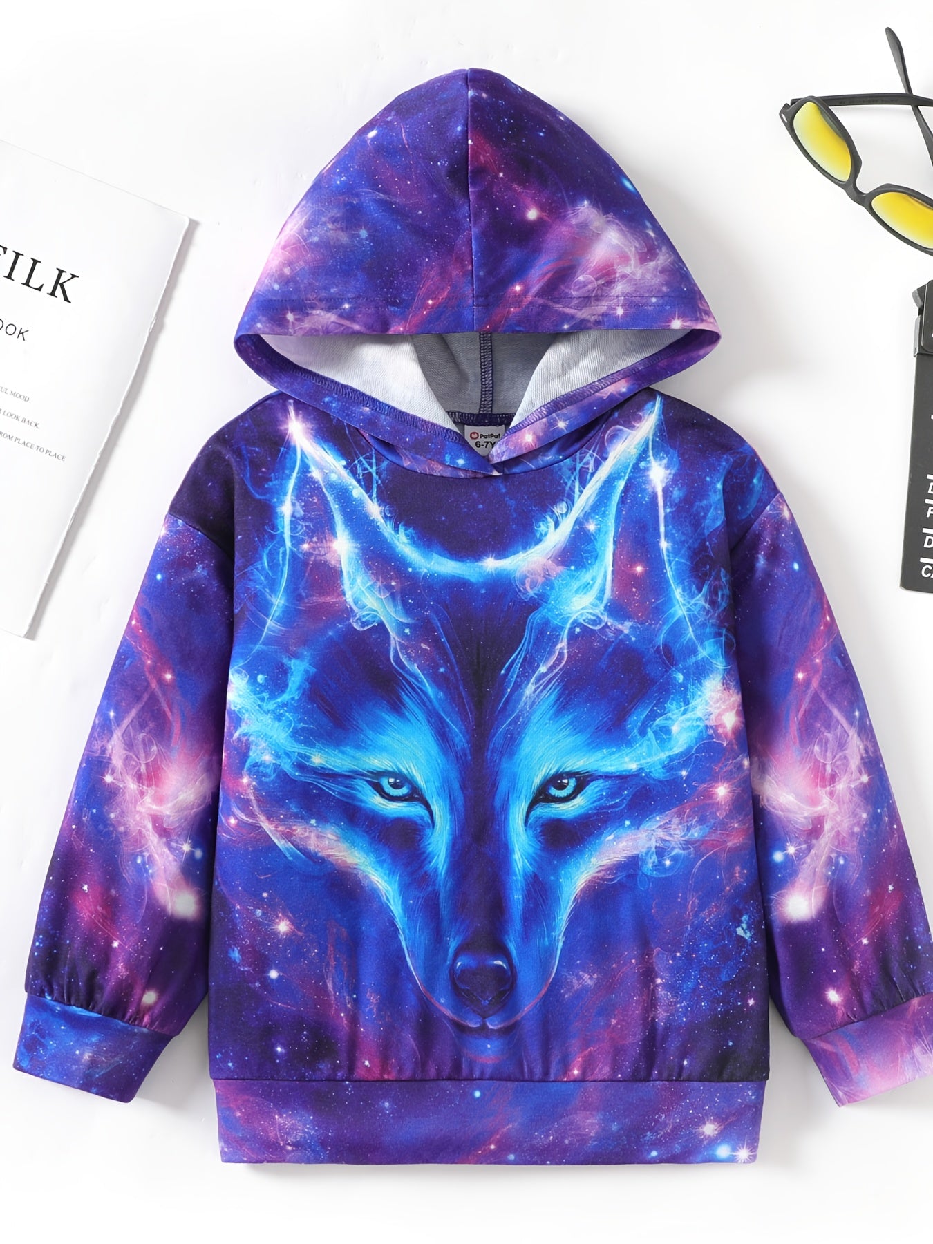 Fox Print Boys Hooded Sweatshirt for Spring Fall