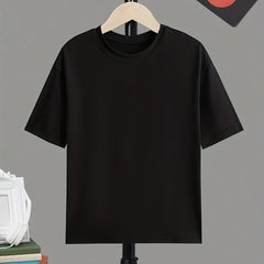 Breathable & Stretchy Boy's Solid T-Shirt for Summer