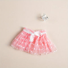 Pink Mesh Puff Skirt Baby Photography Props Set