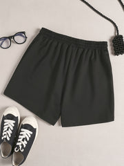  Slogan Print Home Wear Shorts