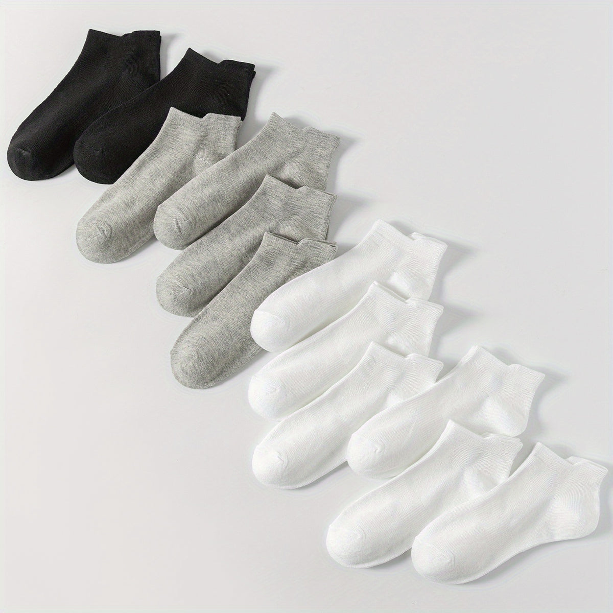 12 Pairs Solid Socks Casual Comfy All-match Women's Stockings