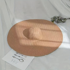 Vintage Large Brim Straw Hat Summer Beach Hats For Women