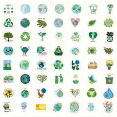 55pcs Earth Vinyl Stickers Set for Laptop Water Bottle Phone Skateboard