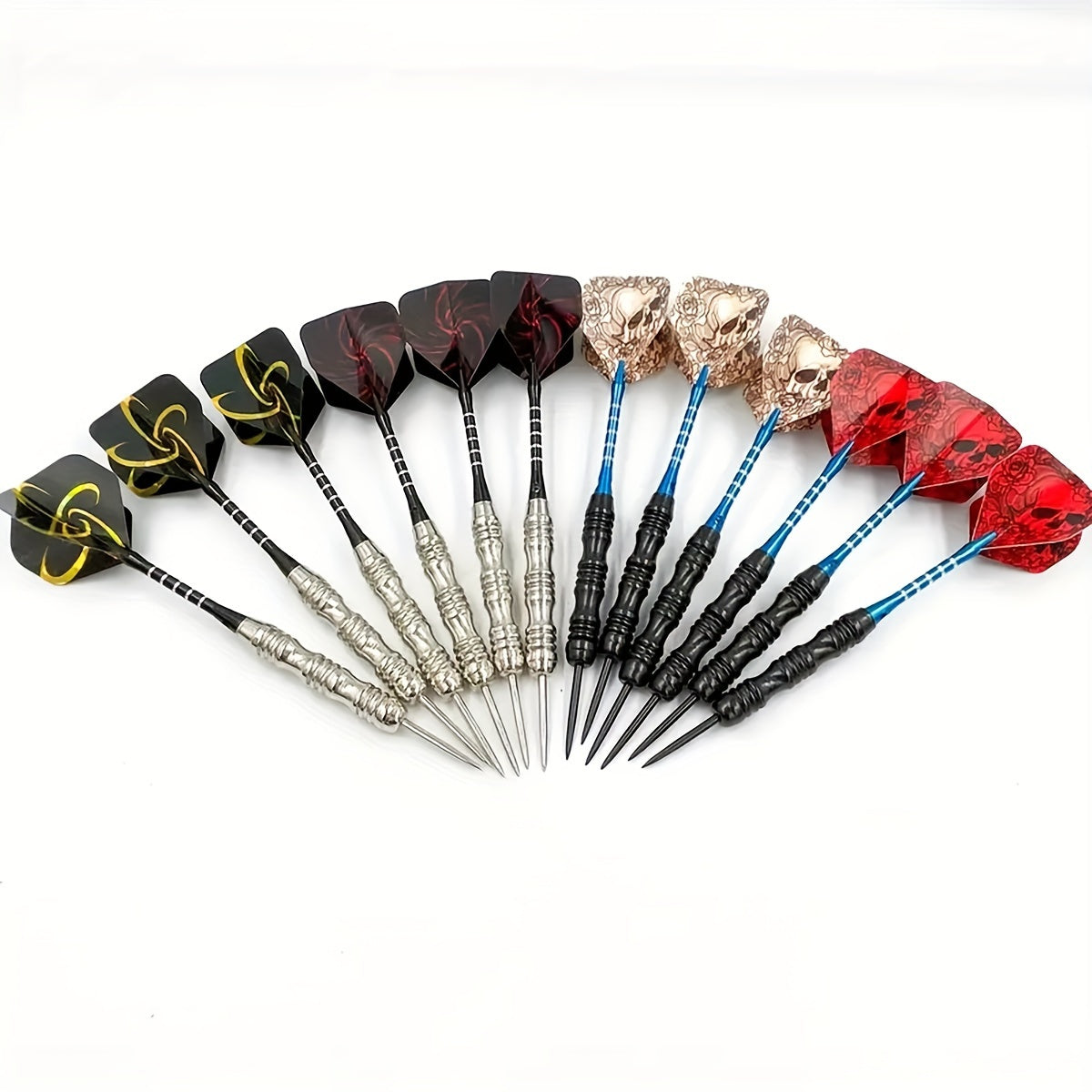12pcs Professional Metal Darts Steel Tip Set with Non-slip Aluminum Rod