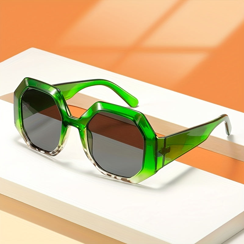 Y2K Polygon Sunglasses Jelly Gradient UV400 Sun Shades Glasses
