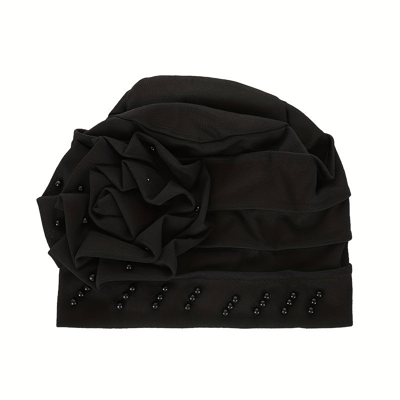 Beaded Turban Cap Headscarf Chemo Cap Elastic Bonnet