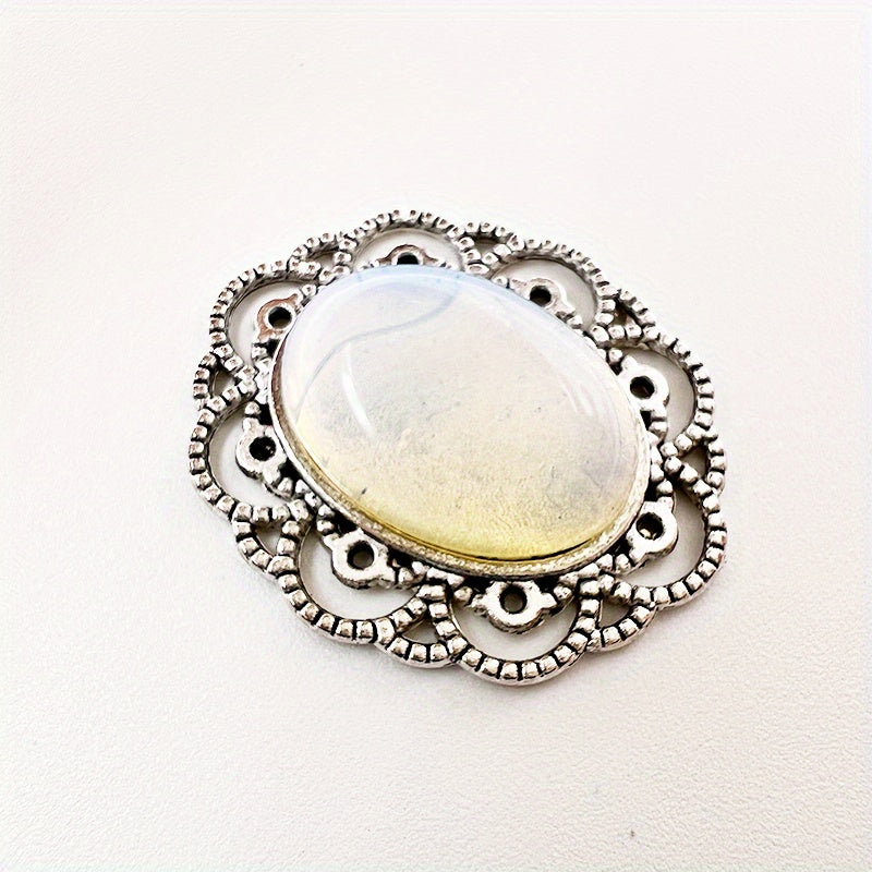Vintage Boho Style Natural Crystal Stone Alloy Pendants