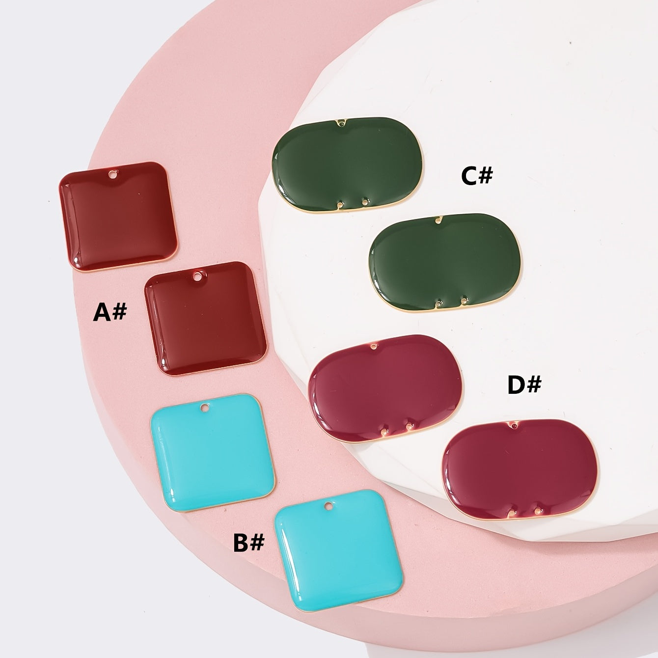 6pcs Colorful Drip Oil Alloy Pendant Set for DIY Jewelry Making