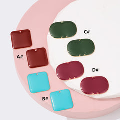 6pcs Colorful Drip Oil Alloy Pendant Set for DIY Jewelry Making