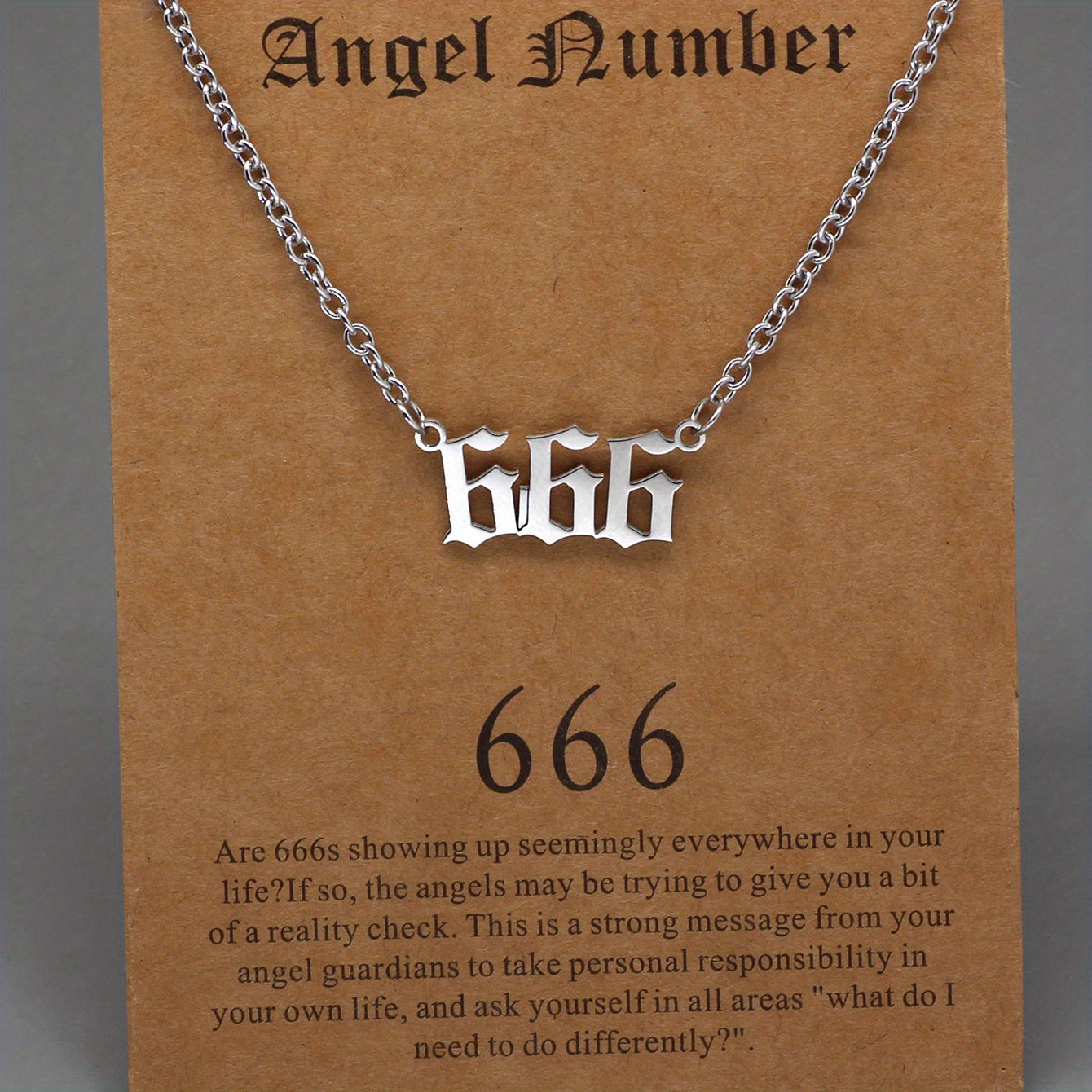 Men's Angel Number Pendant Necklace Stainless Steel Lucky Necklace