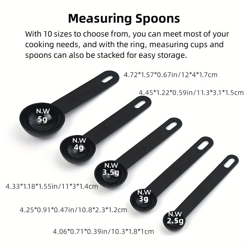10pcs Measuring Cups And Spoons Set Kitchen Baking Cooking Tools