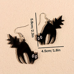 Scared Cat Funny Dangle Earrings Acrylic Jewelry