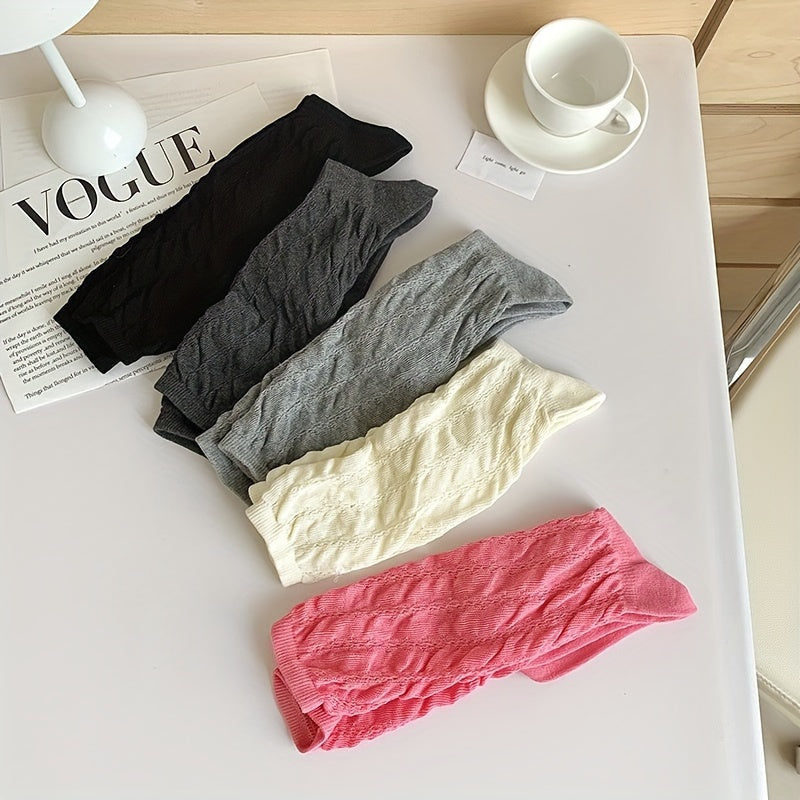 Solid Calf Socks Knee High Stockings Women's Hosiery