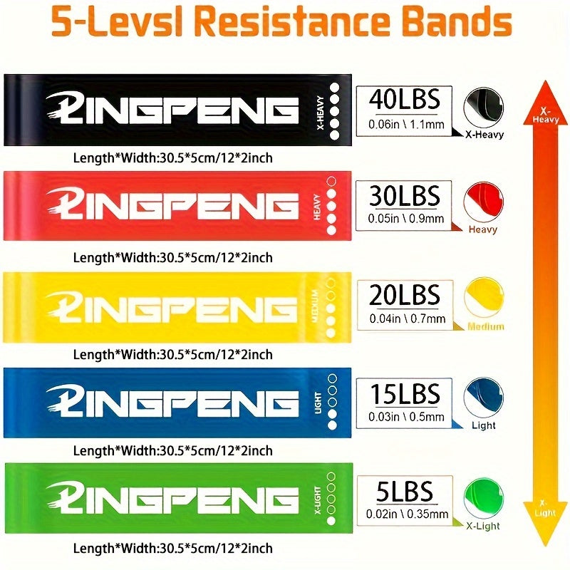 5 Level Yoga Resistance Band for Full Body Workout and Stretching