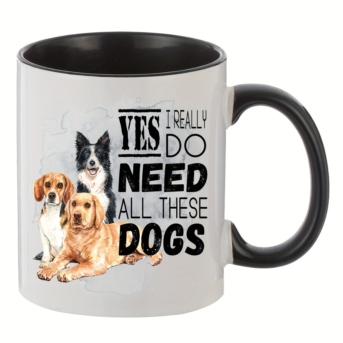 11oz Creative Dog Pattern Ceramic Mug Portable Coffee Cup