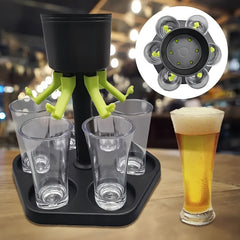 6 Shot Glass Dispenser for Wine Whisky Beer Liquor - Ideal for Parties