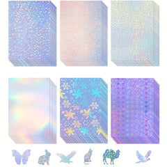 Holographic Laser Transparent Stickers A4 Vinyl Self Adhesive Waterproof Film