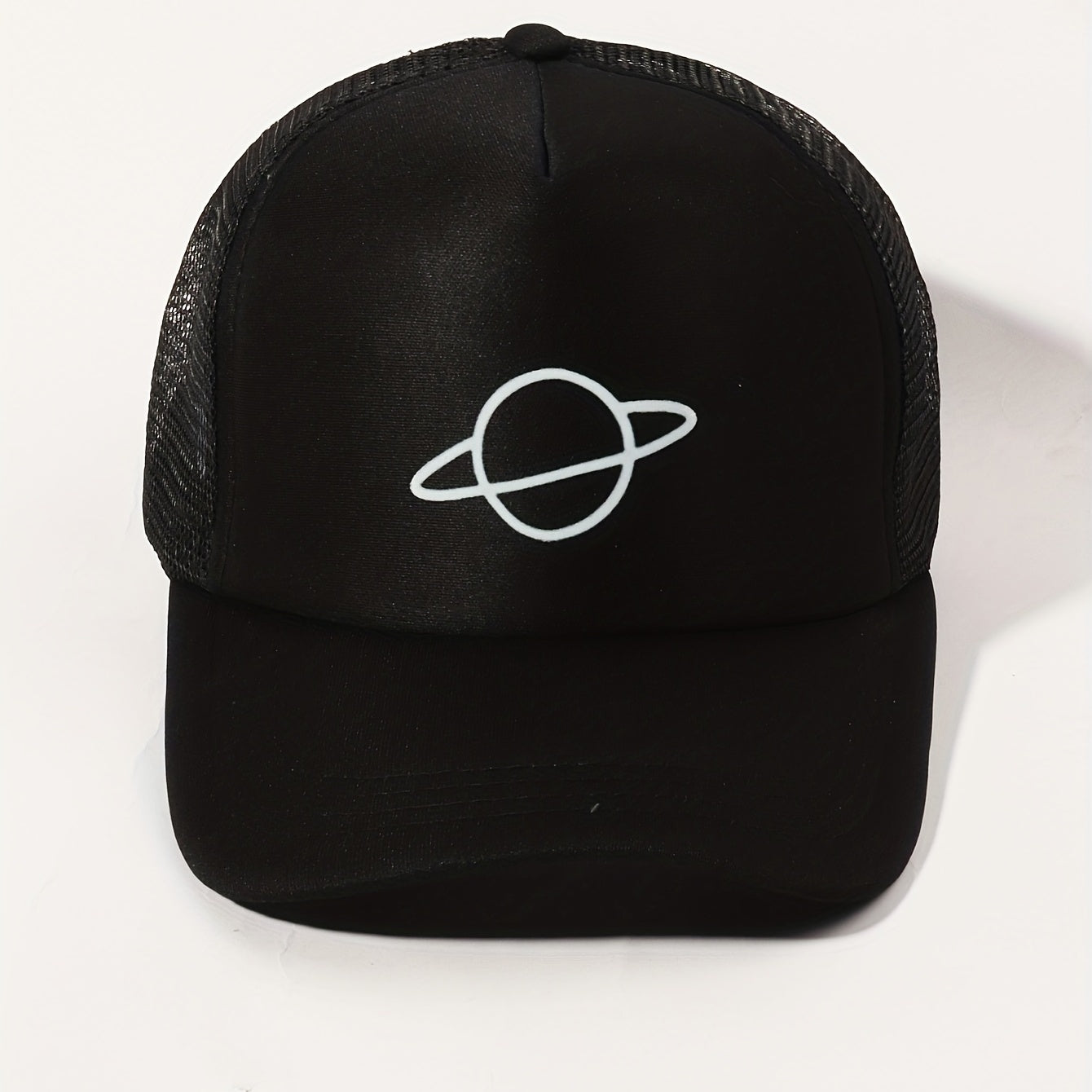Planet Print Trucker Hat Mesh Breathable Baseball Cap Lightweight Casual Dad Hat