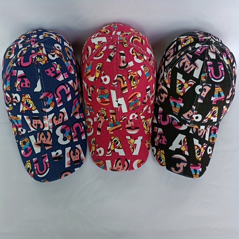 Graffiti Letter Print Baseball Cap Hip Hop Dad Hat Sunscreen