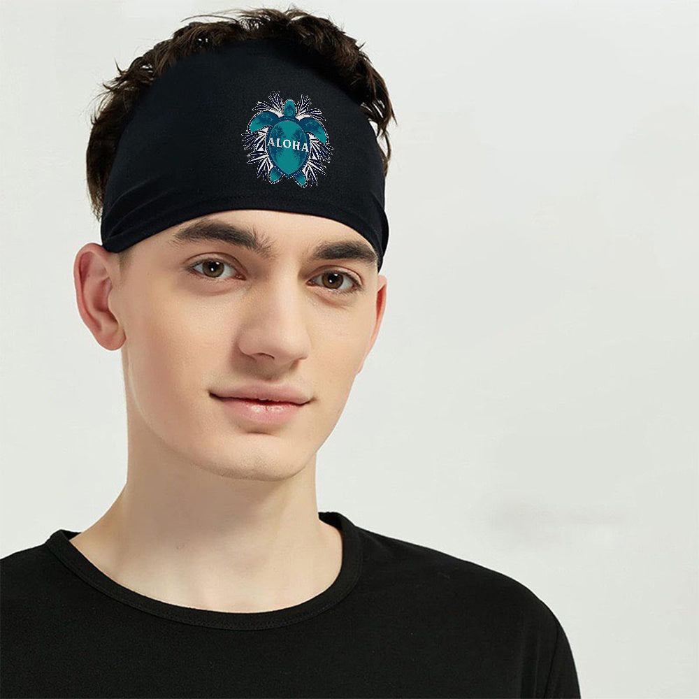 Men's Sport Headband with Logo, Moisture Wicking Fabric for Gym Running