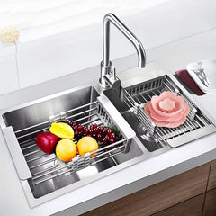 Extendable Drain Basket Dish Rack for Kitchen Sink