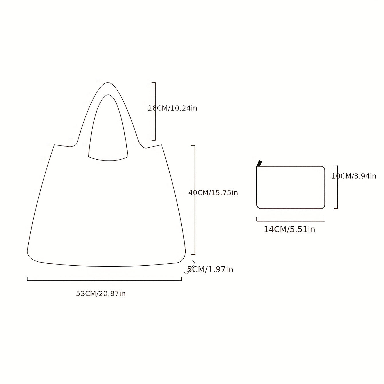 Cartoon Cat Pattern Foldable Tote Bag Large Capacity Portable Shoulder Bag