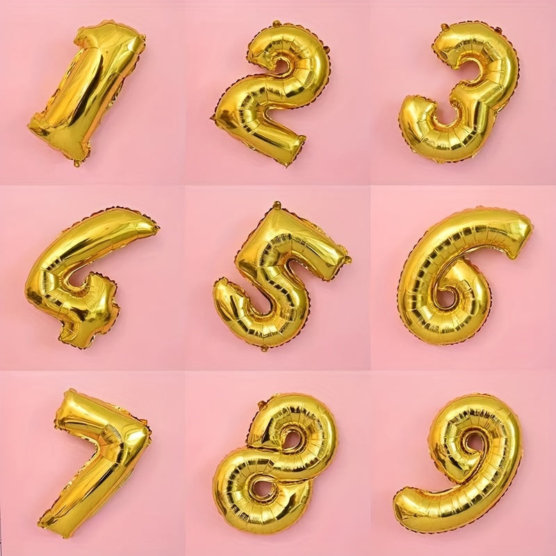 1pc Golden Gradient Crown Foil Number Balloons for Birthday Party Baby Shower