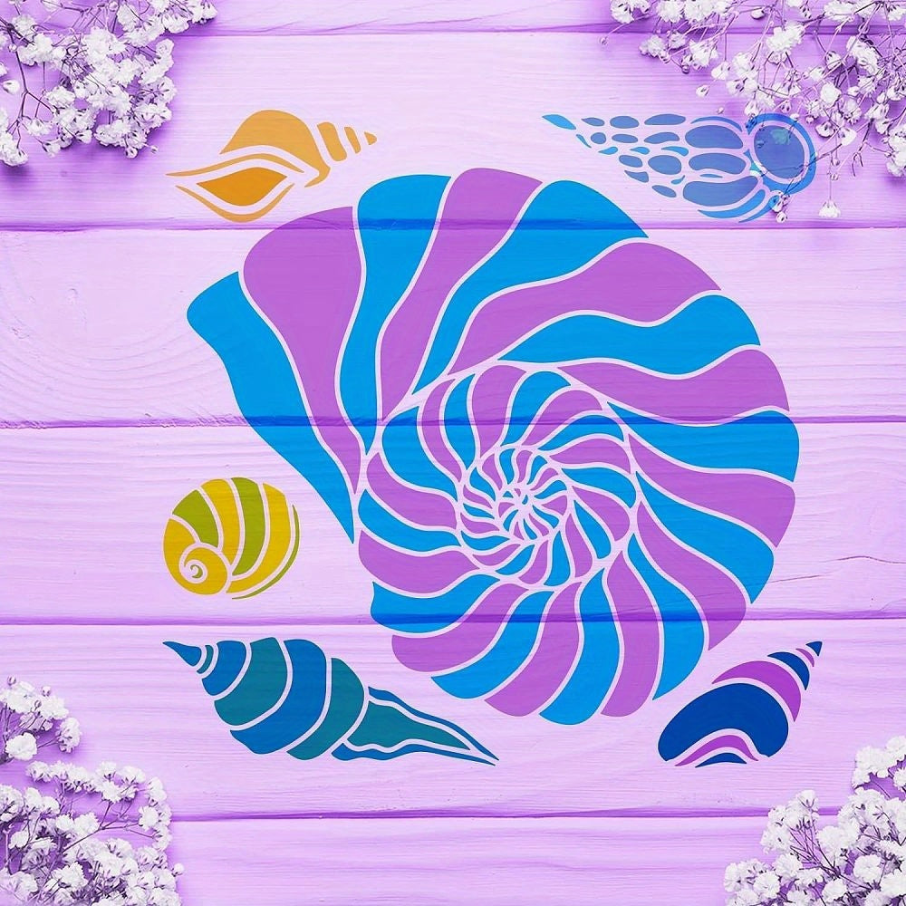 Conch Shell Stencil for Painting Reusable - Sea Creatures Stencil