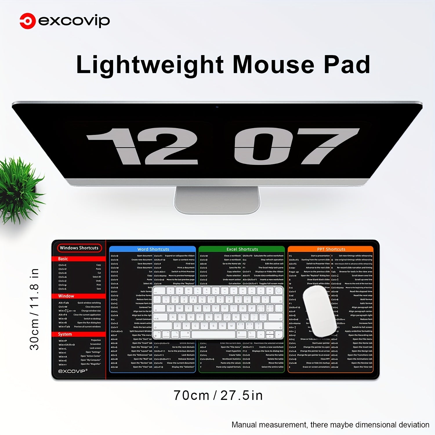 Windows Shortcut Key Mouse Pad 70x30x0.27 Inch
