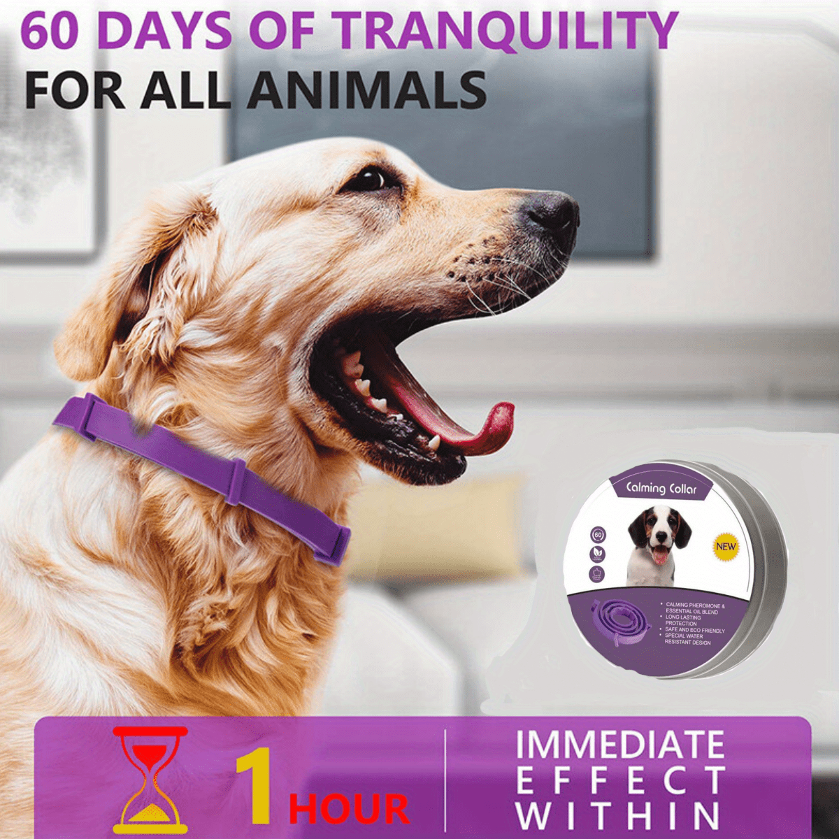 Calming Collar for Cats & Dogs Anxiety Relief Adjustable Stress Reduction