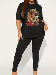  Cartoon Tee & Leggings Set