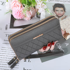 Large Capacity Zipper Coin Purse Clutch Bag with Wristband